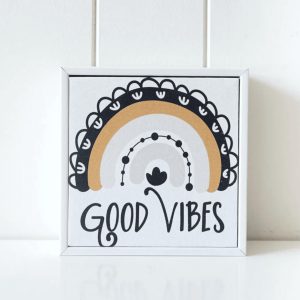 Framed Canvas Rainbow "Good Vibes"