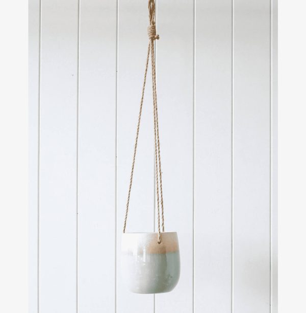 Natural Blue Hanging Planter