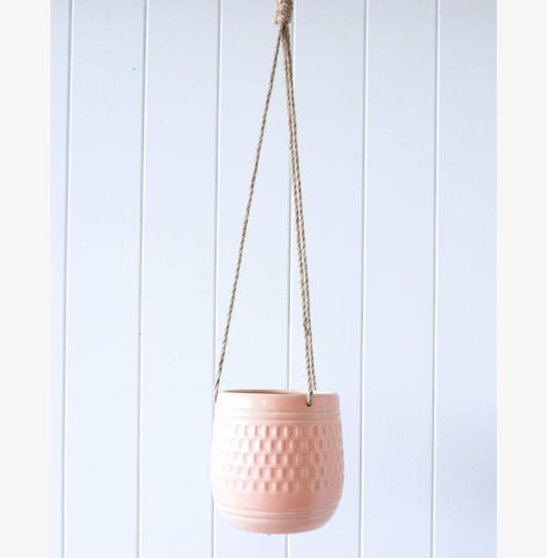 Peach Hanging Planter