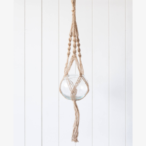 Hanging Glass Pot with Jute Rope