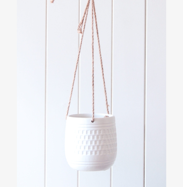 White Hanging Planter