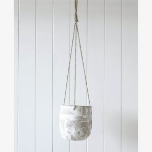 White Zebra Hanging Planter