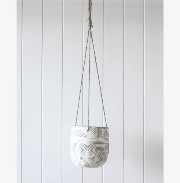 White Zebra Hanging Planter