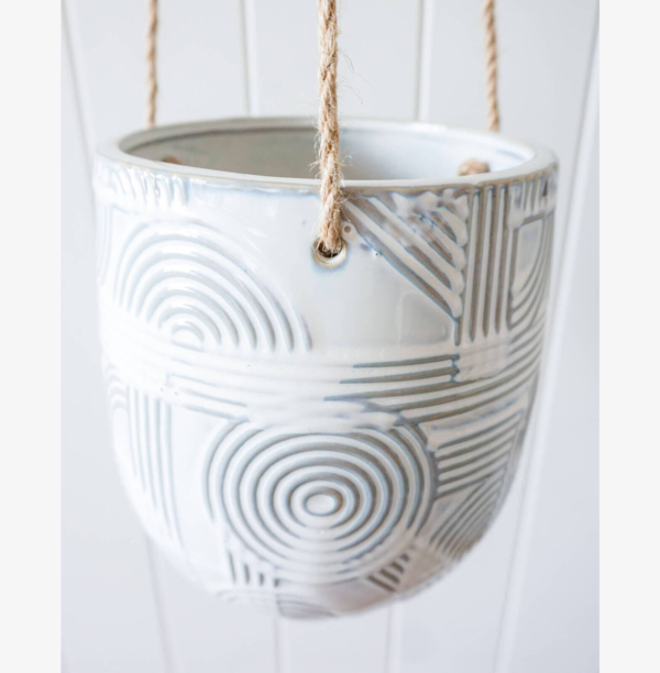 White Zebra Hanging Planter